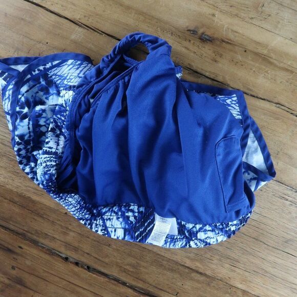 DANSKIN BLUE TIE DYE PRINT RUNNING SHORT WITH BUILT IN UNDERWEAR SIZE LARGE - Picture 5 of 7